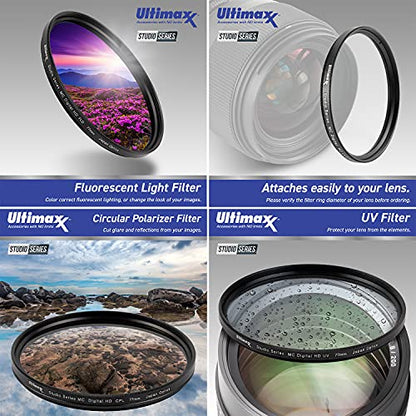 Ultimaxx 420-800mm (w/Converter 840-1600mm) f/8.3-16 Manual Telephoto T-Mount Lens Kit for EOS Rebel T5i, T6, T7, T6i, T6s, T7i, T8i, SL2, SL3, 60D, 70D, 77D, 80D, 90D, 5D Mark IV, 7D Mark II & More