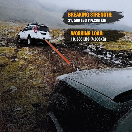 Nilight 3" x 30' Recovery Tow Strap Lab Tested 31,500lbs Break Strength - color: 3in x 30ft Tow Strap