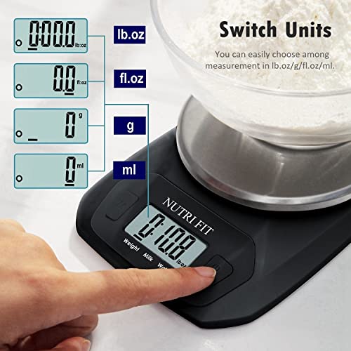 NUTRI FIT Digital Food Scale Small Kitchen Scales Weight in Grams Oz Black - color: Elegant Black