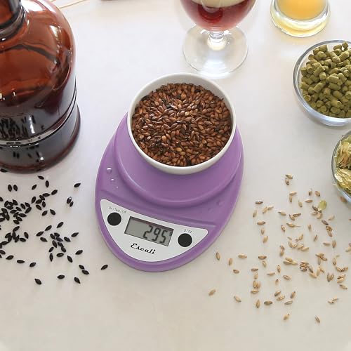 Escali Primo Digital Food Scale Multi-Functional Kitchen Scale and Baking Scale for Precise Weight Measuring and Portion Control, 8.5 x 6 x 1.5 inches, Lavender - color: Lavender