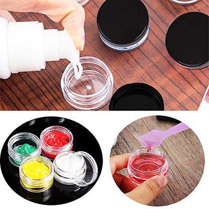 50pcs 5g/5ml Empty Clear Round Makeup Jars, BPA Free Container - color: 50x 5ml Black