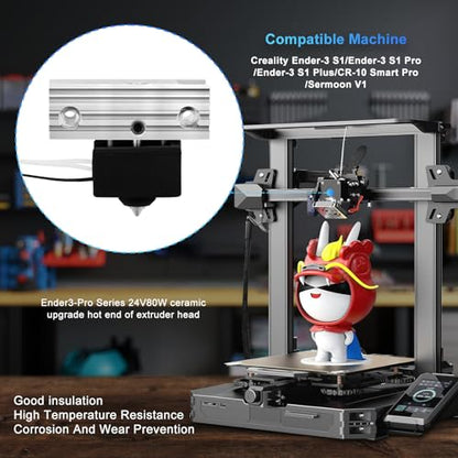 Sprite Extruder Upgrade Heater Block Hotend Kit for Creality Ender-3 S1/Ender-3 S1 Pro/Ender-3 S1 Plus/CR-10 Smart Pro/Sermoon V1 3D Printer Accessories Heater Block Hotend Replacement Parts