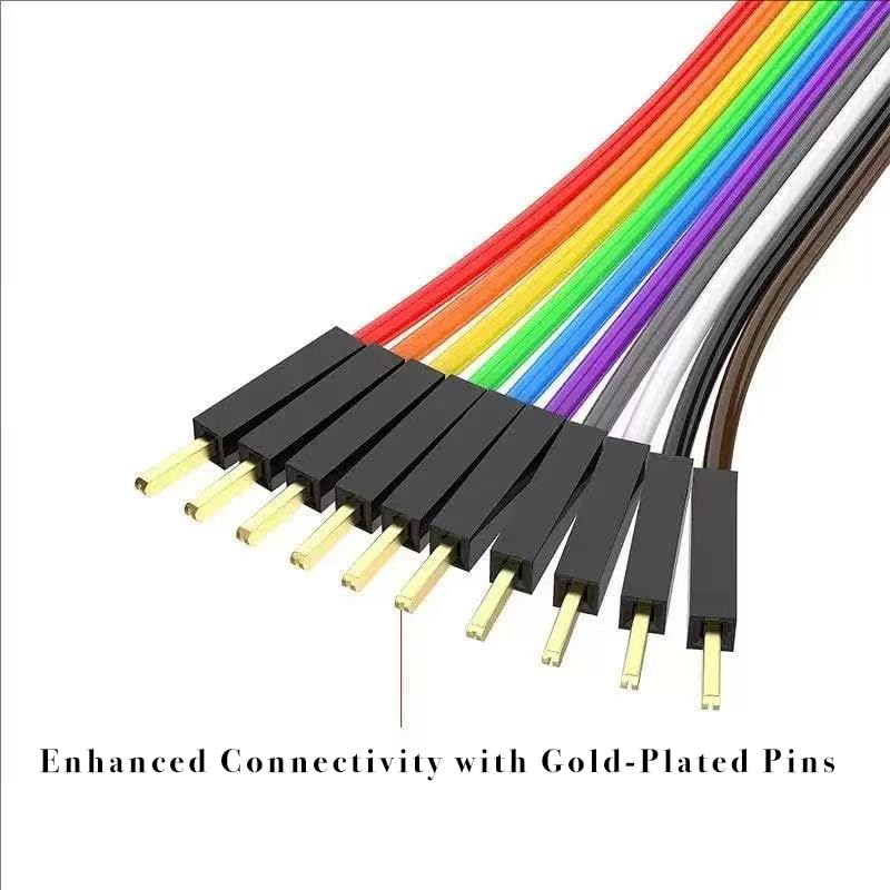 120PCS Real Pure Copper Breadboard Jumper Wires Conducts Electricity Well,Multicolored OFC Dupont Wire for Arduino ESP32 Raspberry Pi DIY Projects,All Copper Wires M-M/F-F/M-F,8 inches