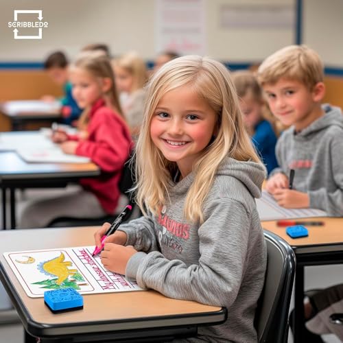 Scribbledo Story Lined Dry Erase Boards 9x12 for Kids Classroom 10 Pack - style: Story Board 10 Pack