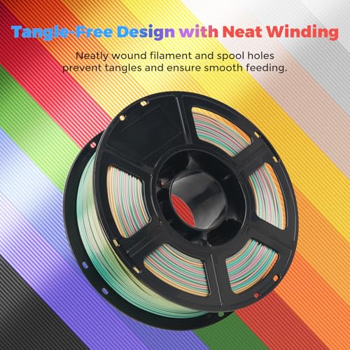 FLASHFORGE Silk PLA Filament 1.75mm, 3D Printer Filament 1kg (2.2lbs) Spool, Smooth and Silky Texture 3D Printing Filament, Dimensional Accuracy +/- 0.02mm - color: Dreamy Trio