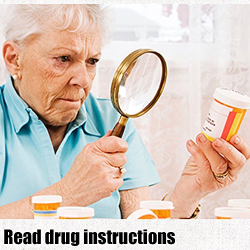 Magnifying Glass 6X Magnification Magnifier Handheld, (Red 6X, 10 Pcs) - color: Red 6x, size: 10 Pcs