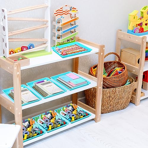 Maitys 24 Pcs Plastic Art Tray 11x8.7x1 Inch Activity Craft Tray,Light Blue - color: Light Blue