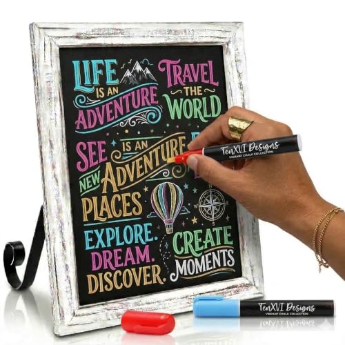 3 Sizes/3 Colors - Small Tabletop Chalkboard Sign with Stand - color: White, size: 11"W x 13"H