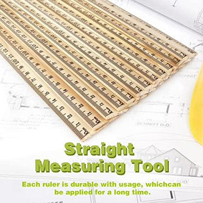ZZTX 3 Pack Wooden Ruler 12 Inch（30 cm) - color: 3 Pack, 12 Inch