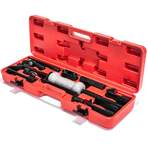 XtremepowerUS 13-Piece Automotive Dent Puller Slide Hammer Kit, 10 lb Heavy-Duty Auto Body Dent Remover Repair Tool Set with Drop-Forged Steel Attachments and Carrying Storage Case - size: 10 Lbs