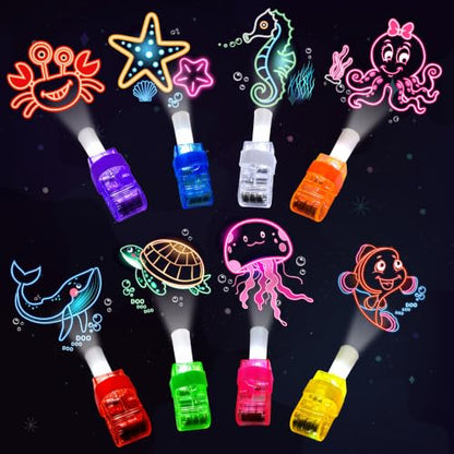 24 Pcs Under the Sea Party Favors LED Finger Lights Toys for Kids Ages 3-12 - style: Under the Sea