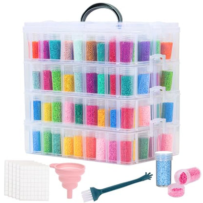 QUEFE Diamond Painting Storage Container 4 Tier 200 Slots Bead Organizer