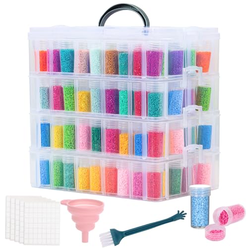 QUEFE Diamond Painting Storage Container 4 Tier 200 Slots Bead Organizer