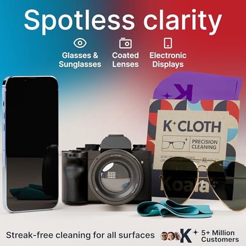 Koala Lens Cleaning Cloth | Japanese Microfiber | Blue & Purple (Pack of 3) - color: Purple / Blue, size: 3 Pack (XL)
