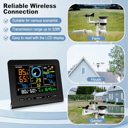 Urageuxy WiFi Weather Station Wireless Indoor Outdoor Sensor