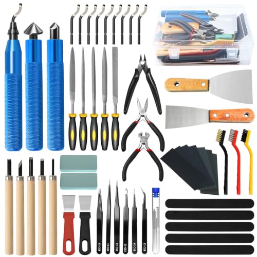 AOBOPLE 74 Pcs 3D Printer Tool Kit with Deburring Tool& Countersink Reamers - color: 74 Pcs