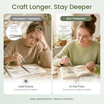 Craft Tweezers, Precision Tweezers for Stickers with Resin Finish