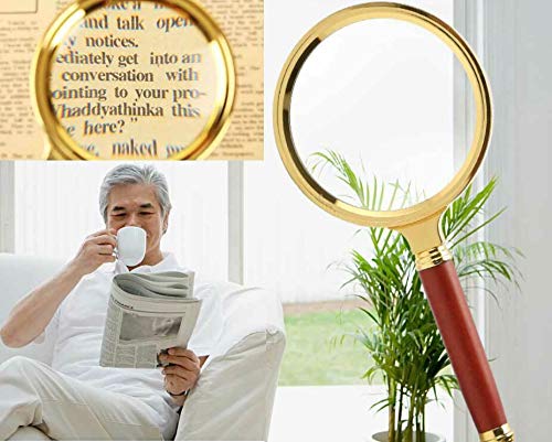 Magnifying Glass 10X Reading Magnifier Handheld 2" Glass Lens Jewelry Loupe Loop for Book and Newspaper Reading and Hobby Observation, Classroom Science