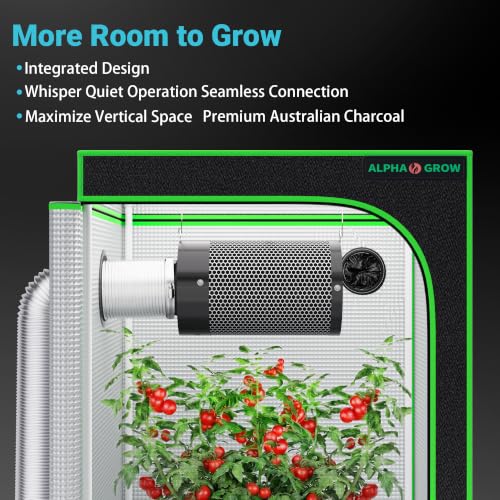 32x32 Complete Grow Tent Kit with LED Grow Light and Fan Filter, 32"x32"x63" 1680D Mylar Indoor Grow Tent System with AG1000 100W Full Spectrum Light, 4 Inch 2-in-1 Carbon Filter Fan, Silver Ducting