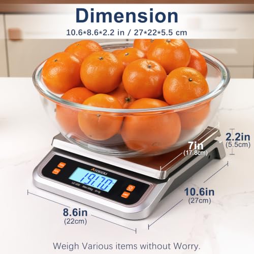 Atogou 66lb Food Scale, Commercial Kitchen Scale Plug-in Usable - size: Silver 66 lb (30 kg)