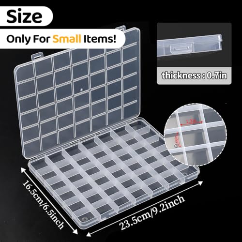 Praisebank 42 Grids Beading Storage Container Box, Perfect for Storage Beads & Small Items. (Clear / 4 Pack) - size: 42 x 4 Pack