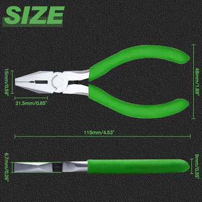 SPEEDWOX Mini Lineman's Pliers with Cutter, Serrated Jaw for Jewelry Craft - style: Lineman's Clamp