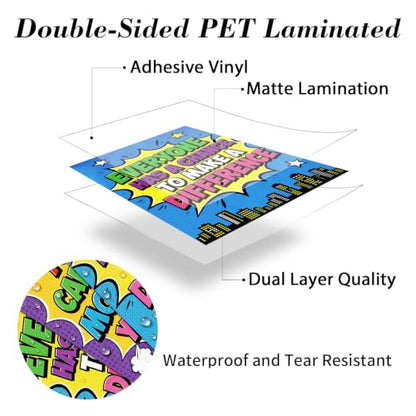 DUAIAI 13 Pieces Hero Affirmation Bulletin Board Posters Classroom Decor - color: Hero