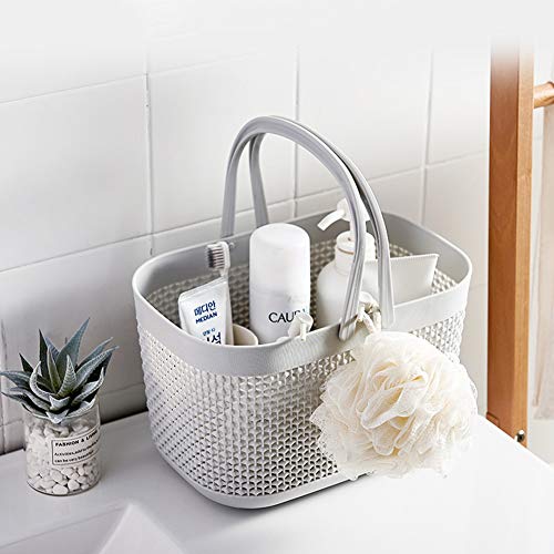UUJOLY Plastic Portable Shower Caddy Basket, Storage Organizer, Grey, 3Pack - color: Grey, size: 3 Pack