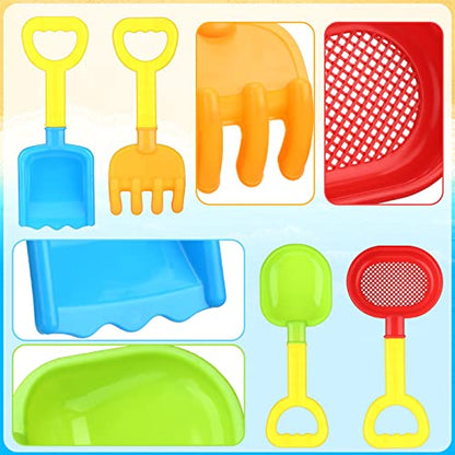 Skylety 8 Pcs Sand Shovels for Kids Beach Toys Plastic Rake Sifter - style: Vivid Style