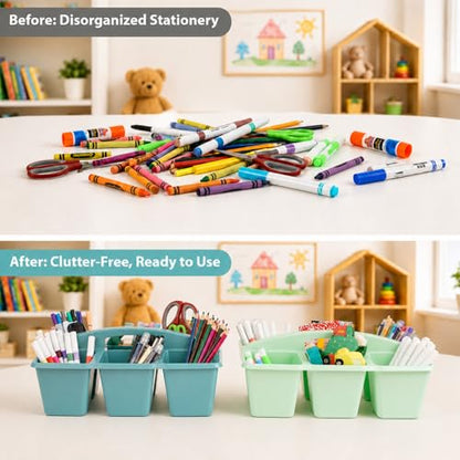 6 Pack Classroom Caddy with Handle, 6 Compartment (Boho) - color: Boho