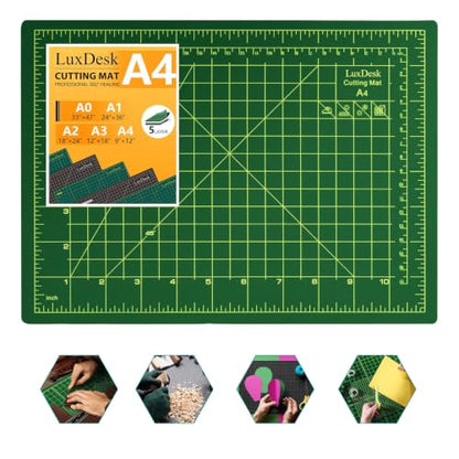 Self Healing Cutting Mat A4，5-Layer Double-Sided Rotary Cutting Mat 9 x 12 in, Craft Cutting Board Suitable for Sewing, Fabric Cutting, Crafts, and Hobbies