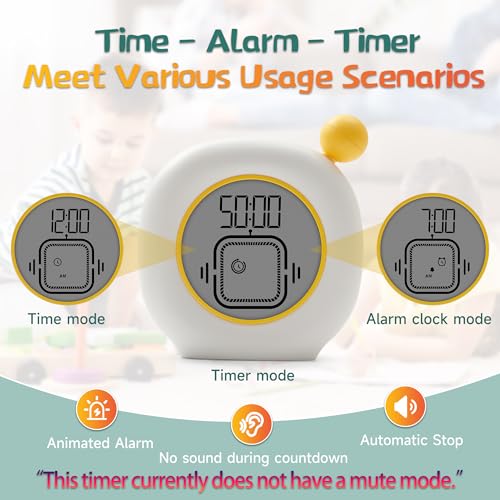 VEWINGL Visual Timer with Count Up & Countdown for Study, Work & Kitchen - color: White