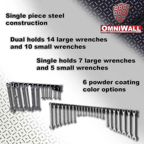 OmniWall Dual Set Wrench Organizer Metal Pegboard Organization System - White - color: White