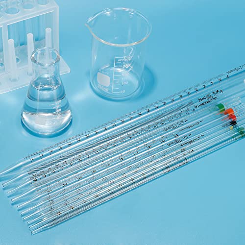 PATIKIL Graduated Dropper Pipettes, 4 Pcs 5ml Reusable Borosilicate Glass Pipette for Transfer Liquid for Laboratory, Chemistry, Clear - size: 5ml