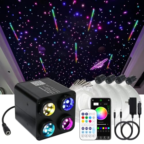 AKEPO 36W 4 Color Twinkle Starlights Headliner Fiber Optic Lights Kit - size: 1440pcs*13.1ft*0.03in