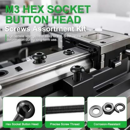 Twidec/1001PCS M3 Screws Assortment Kit,Hex Socket Button Head Screws - color: 1001PCS