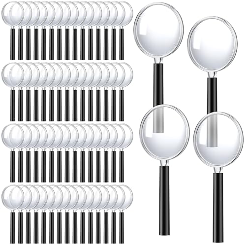 Kingdder 100 Pcs 10x Magnifying Glasses Bulk Handheld Magnifiers, Black - color: Black