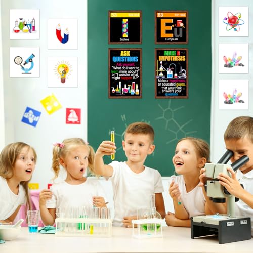 Zonon 27 Pcs Science Bulletin Board Set Science Classroom Decor, Black - color: Black