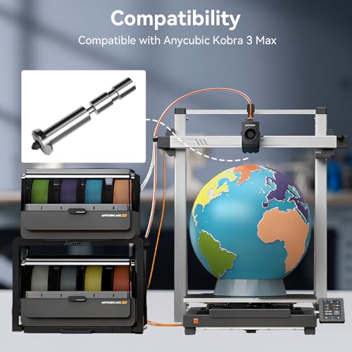3PCS Kobra 3 Max Combo Hardened Steel Nozzle,High Flow&High Speed Quick-Swap 0.4mm Print Head Extruder Hot End Kit Compatible with Anycubic Kobra 3 Max/Kobra 3 Max Combo 3D Printers