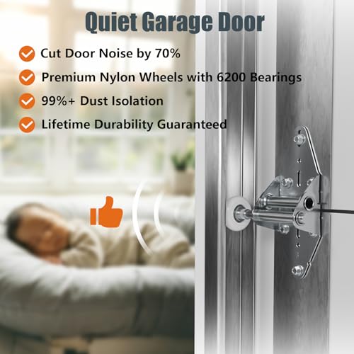 Luxbaro Garage Door Hardware Kit for 16'x8' and 18'x8' Height Double Garage Doors, Garage Door Hinges and Rollers, Top Bracket, Wire Rope - size: 16'x8' and 18'x8'