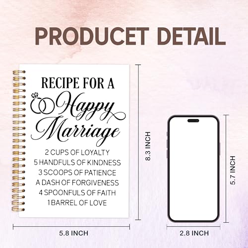 KAOWT Wedding Spiral Notebook, Just Married Funny Wedding Bridal Shower Engagement Journal Notebook, Just Married Notebooks Engagement Bride Office Supplies Gifts for Women, 5.5x8.3 Inch - color: married