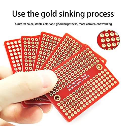 Gikfun Mini Solder-able Breadboard Gold Plated Finish Proto Board PCB for Arduino Electronic DIY (Pack of 5PCS) GK1009