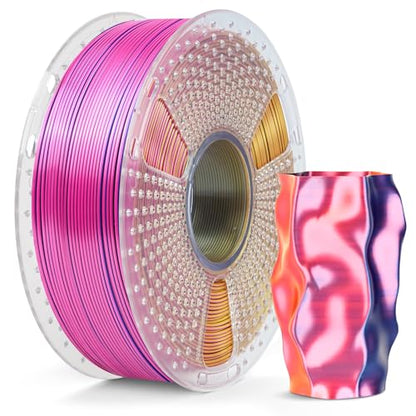 SUNLU Silk Triple Color Pla Filament, Silk PLA 3D Printer Filament 1.75mm, Shiny Silk Texture, Dimensional Accuracy +/- 0.02mm, 1KG Spool (2.2 lbs), PLA Silk Triple Color (Red Yellow Blue) - color: Silk Pla Triple Red Yellow Blue