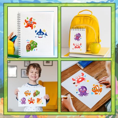 24 Sheets Make Your Own Ocean Sea Animals Stickers for Kids, Party Favors, Birthday Gifts, Classroom Rewards, Sea Crafts for Boys and Girls - color: Sea Animals
