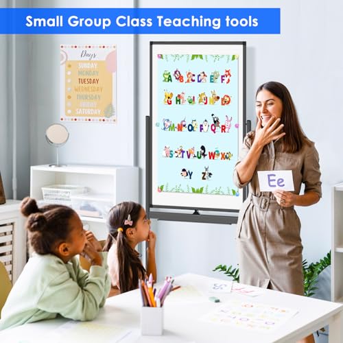 Maxtek Magnetic White Board on Wheels 40x24 Black Mobile Double-Sided Board - color: Black, size: 24"W x 40"H