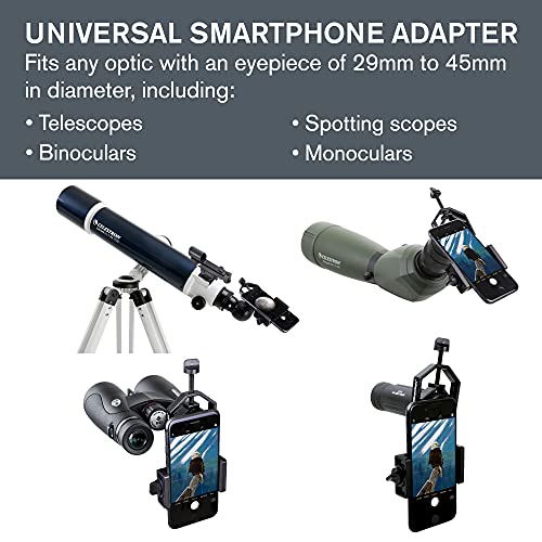 Celestron – SkyMaster 25X70 Binocular & Smartphone Photography Adapter & 93524 Roof and Porro Binocular Tripod Adapter, Black