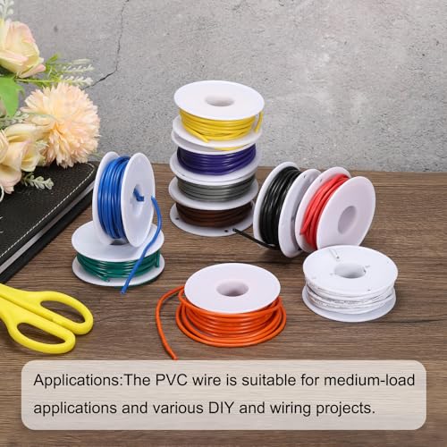 MECCANIXITY 20AWG Wire 20 Gauge Electrical Wire, PVC 1007 Stranded Wire Hook Up Wire Tinned Copper Wire 50m(164ft) 5 Colors for DIY Wiring Applications - size: 20AWG,164ft