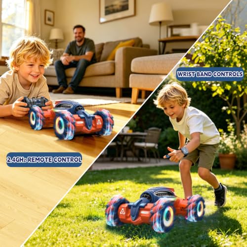 Remote Control Car - RC Drift Car Gesture Sensing Toy Boy Age 6-8-12 Gifts - color: Orange