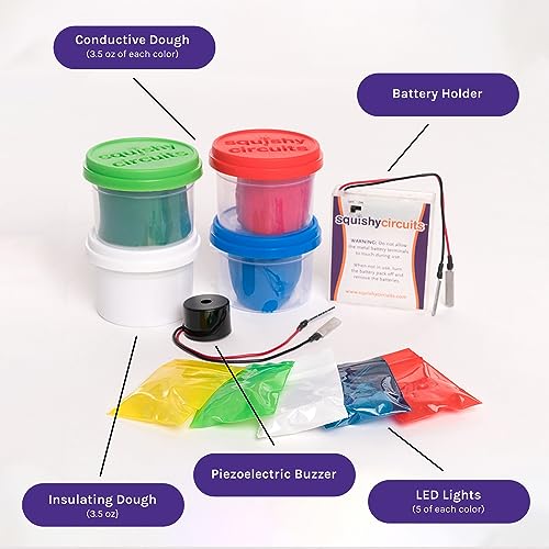Squishy Circuits Standard Kit - Explore Electrical Circuits with Play Dough - STEM Science Kits for Ages 8-12 - Fun and Educational at Home, Classroom, Camp, and More! - style: Standard Kit