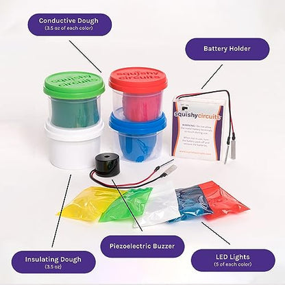 Squishy Circuits Standard Kit - Explore Electrical Circuits with Play Dough - STEM Science Kits for Ages 8-12 - Fun and Educational at Home, Classroom, Camp, and More! - style: Standard Kit